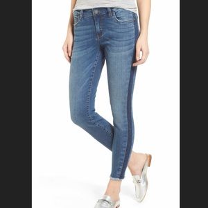 Kut From The Same Kloth Jeans Denim Tuxedo Stripe Side Ankle Skinny Slimming 4
